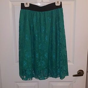 LulaRoe Green Lace skirt